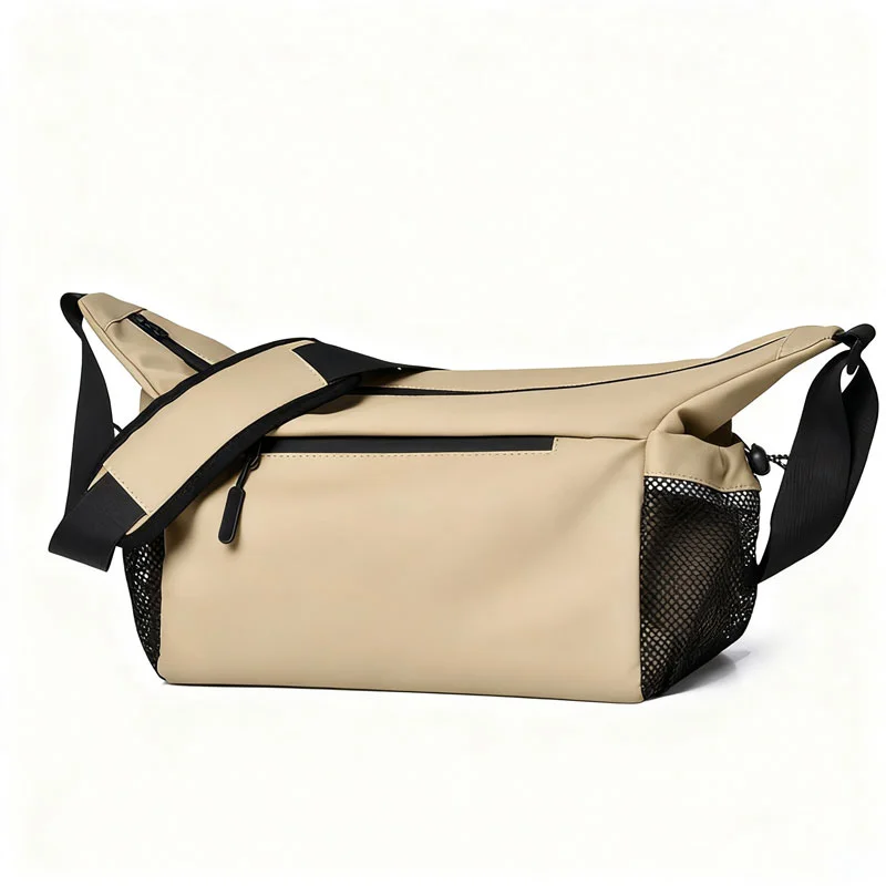 Guangzhou Fuliya Industry Co.,Ltd C-81292 Waterproof crossbody bag, large capacity with compartments, main pocket, zipper pocket, document pocket, and elastic side pocket, adjustable buckle - for commuting, business, and daily use.