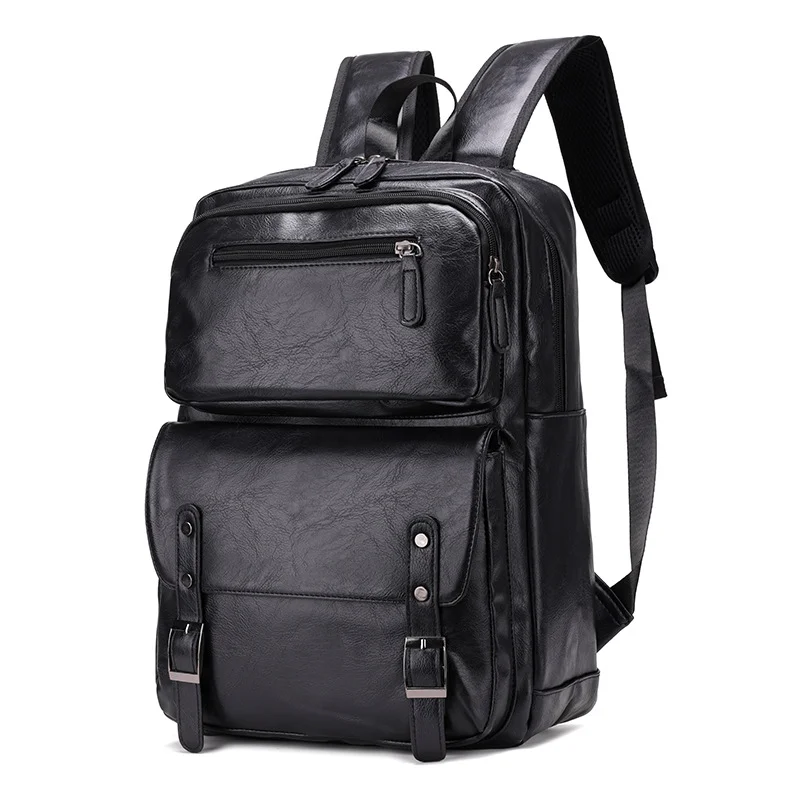 Guangzhou Fuliya Industry Co.,Ltd C-81295 PU backpack, large capacity with compartments, laptop compartment, inner zipper pocket, hidden zipper pocket, adjustable buckle, and breathable strap - for commuting, business, and travel.