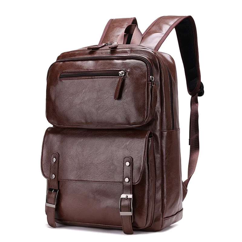 Guangzhou Fuliya Industry Co.,Ltd C-81295 PU backpack, large capacity with compartments, laptop compartment, inner zipper pocket, hidden zipper pocket, adjustable buckle, and breathable strap - for commuting, business, and travel.