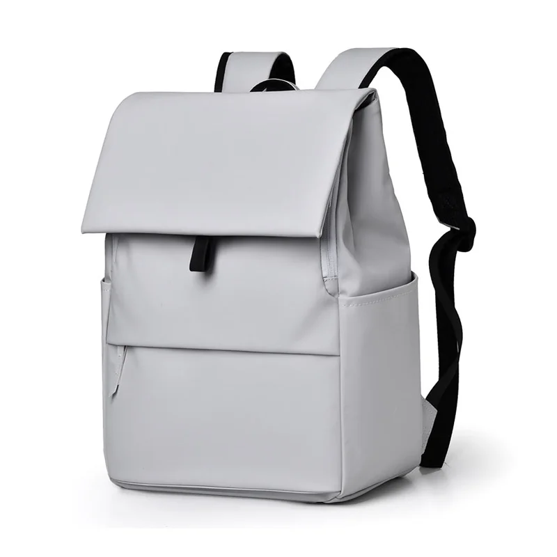 Guangzhou Fuliya Industry Co.,Ltd C-81296 Casual backpack, water-resistant, large capacity, laptop compartment, front/back zipper pockets, side pocket, and magnetic flap - for commuting and daily use.