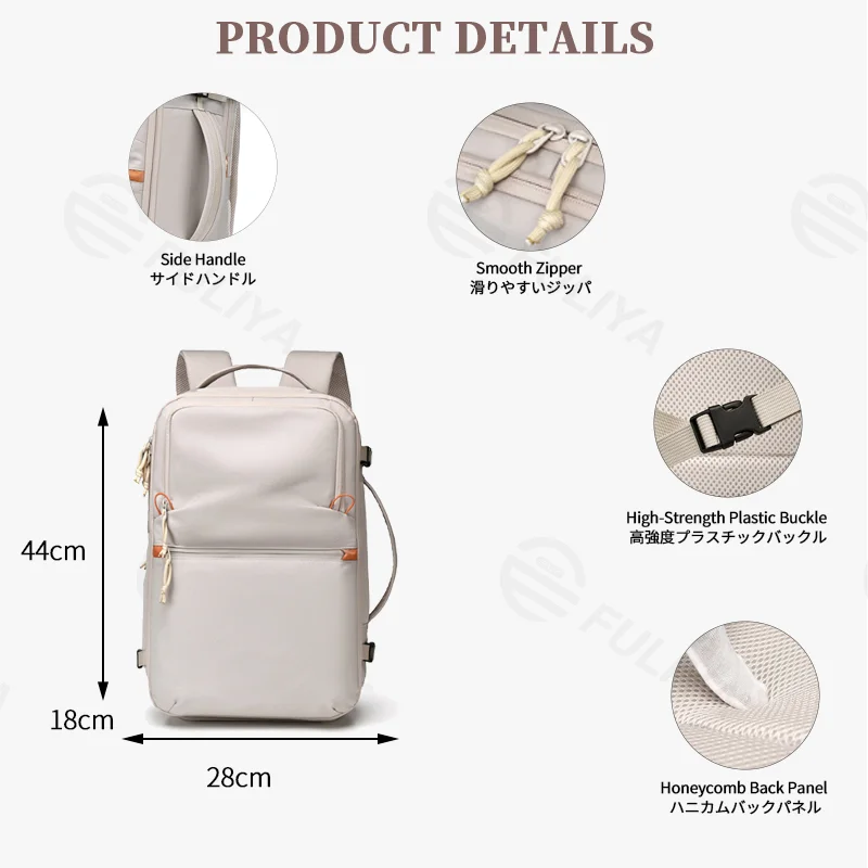 Guangzhou Fuliya Industry Co.,Ltd C-81297 Sports travel backpack, 180° full-open, large capacity, shoe compartment, laptop compartment, luggage strap, and breathable back panel - for commuting, business trips, and short travel.