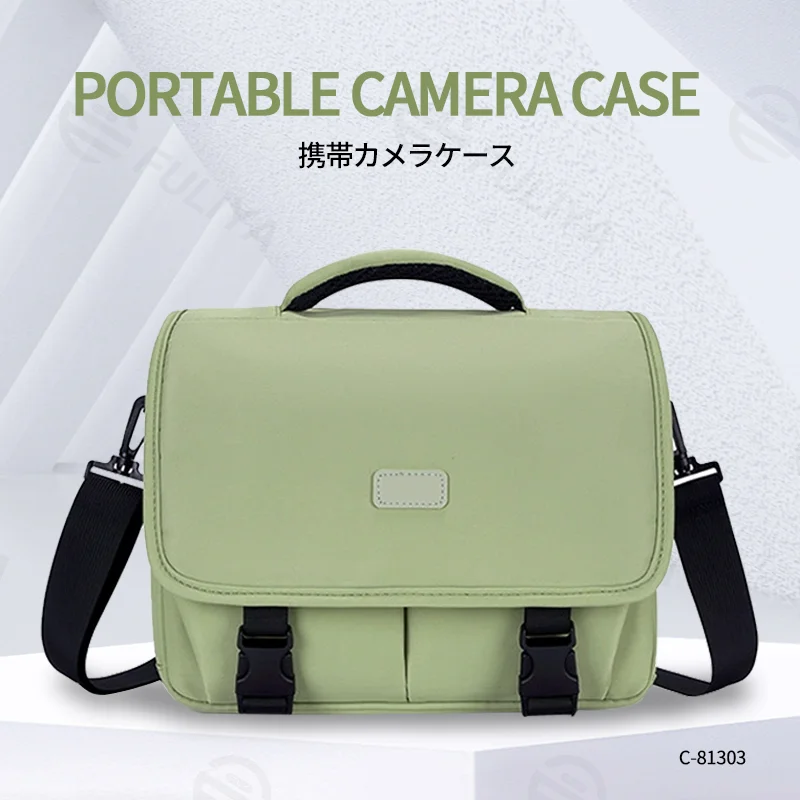 Guangzhou Fuliya Industry Co.,Ltd C-81303 Shoulder/crossbody camera bag, ergonomic shoulder strap, removable thickened dividers, multiple pockets, S/M/L sizes - for DSLR, mirrorless, and instant cameras.