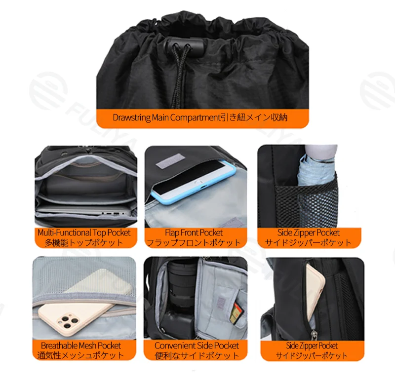 Guangzhou Fuliya Industry Co.,Ltd C-81304 2-in-1 camera backpack, customizable dividers, waterproof and anti-theft, large capacity - for photography, commuting, and travel.