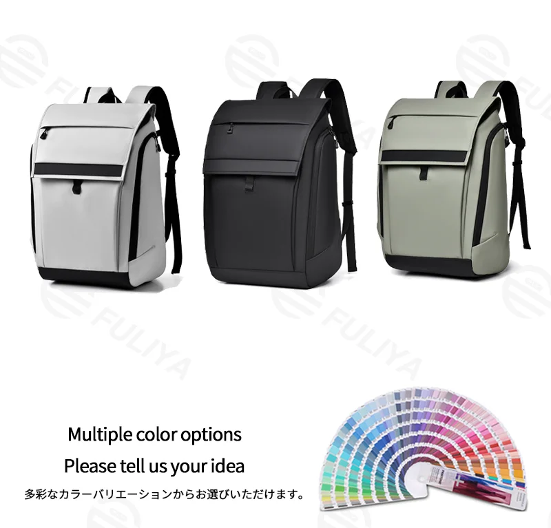 Guangzhou Fuliya Industry Co.,Ltd C-81307 Water-repellent business commuter backpack, ergonomic, large capacity with laptop compartment and luggage strap - for business, commuting, and travel.