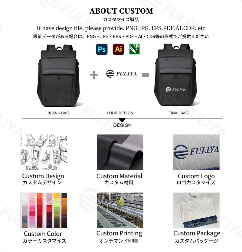 Guangzhou Fuliya Industry Co.,Ltd C-81307 Water-repellent business commuter backpack, ergonomic, large capacity with laptop compartment and luggage strap - for business, commuting, and travel.