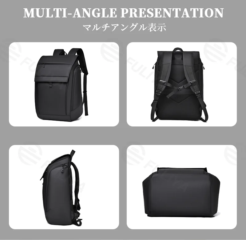 Guangzhou Fuliya Industry Co.,Ltd C-81307 Water-repellent business commuter backpack, ergonomic, large capacity with laptop compartment and luggage strap - for business, commuting, and travel.