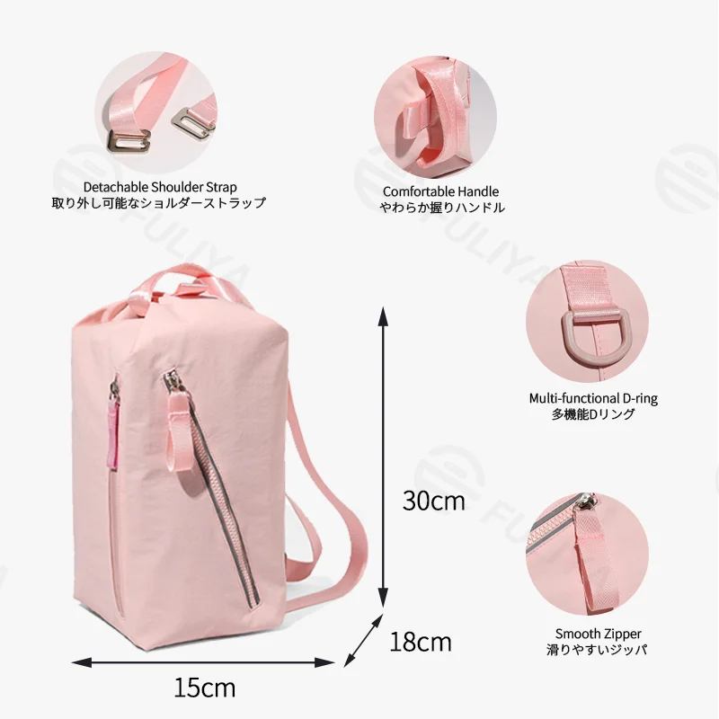 Guangzhou Fuliya Industry Co.,Ltd C-81314 Multi-functional sports bag with multiple carrying modes (shoulder, crossbody, chest, backpack, hand), extended design, water-repellent fabric, reflective strips - for cycling, fitness, and daily.