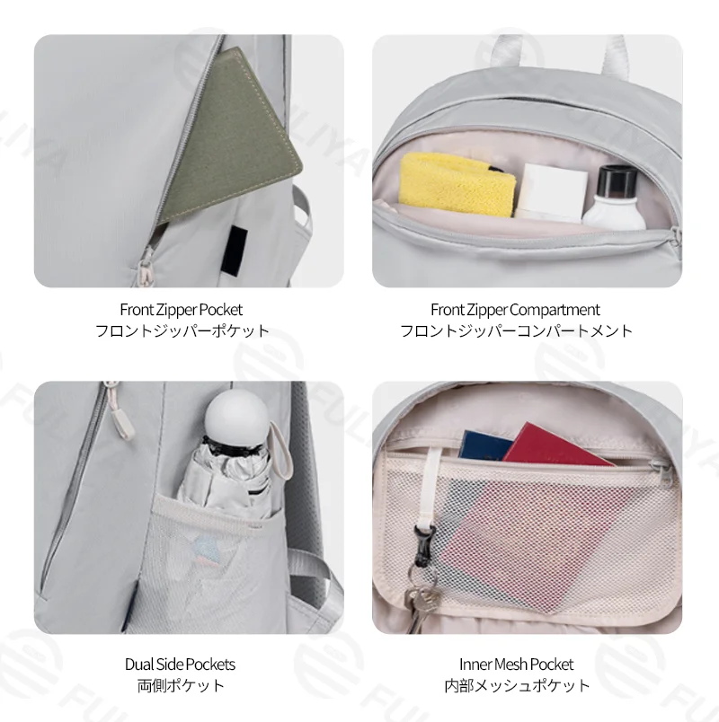 Guangzhou Fuliya Industry Co.,Ltd C-81318 Large-capacity lightweight backpack, pressure-relieving back panel, non-slip chest buckle, trekking pole and luggage attachment - for commuting, hiking, and school.