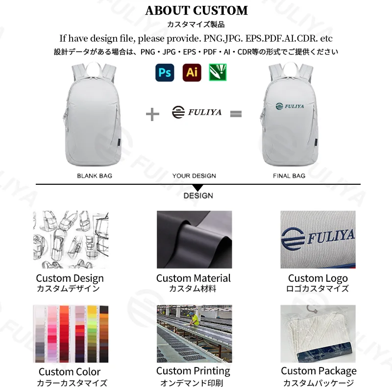 Guangzhou Fuliya Industry Co.,Ltd C-81318 Large-capacity lightweight backpack, pressure-relieving back panel, non-slip chest buckle, trekking pole and luggage attachment - for commuting, hiking, and school.