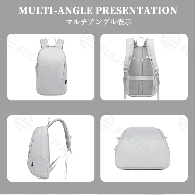 Guangzhou Fuliya Industry Co.,Ltd C-81318 Large-capacity lightweight backpack, pressure-relieving back panel, non-slip chest buckle, trekking pole and luggage attachment - for commuting, hiking, and school.