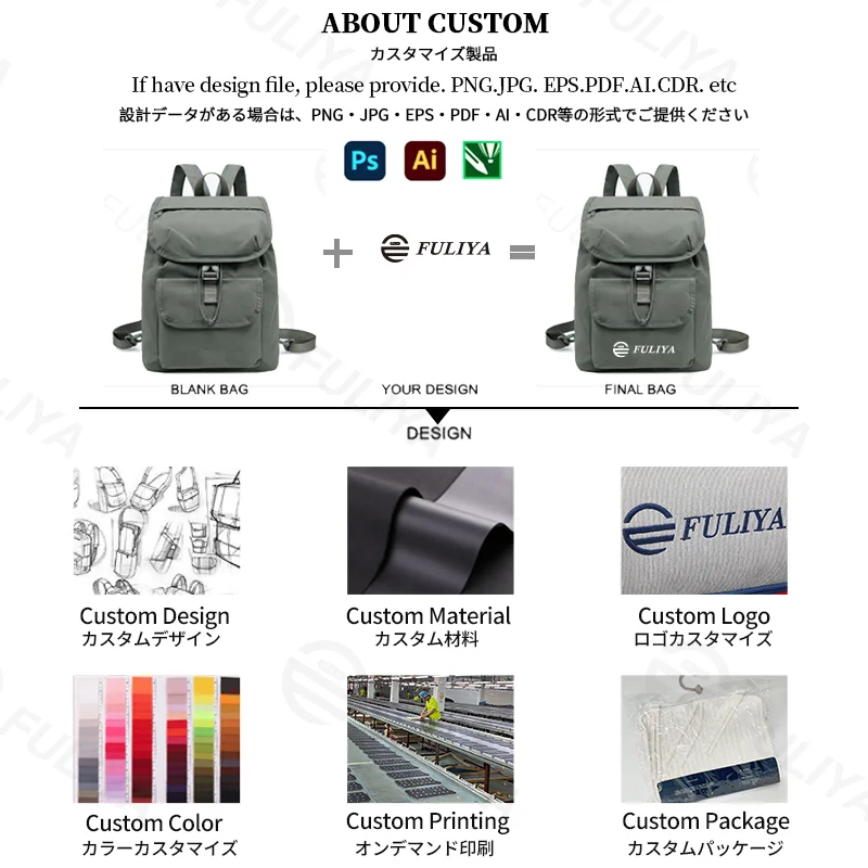 Guangzhou Fuliya Industry Co.,Ltd C-81319 Ultra-light outdoor mini backpack, convertible crossbody/backpack, drawstring closure, water-repellent and scratch-resistant, large capacity with multiple pockets - for outdoor and daily.