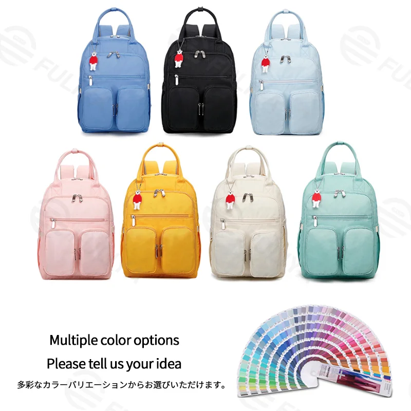Guangzhou Fuliya Industry Co.,Ltd C-81323 Lightweight mommy backpack, water-repellent fabric, wide-opening main compartment, wet/dry separation, independent foil-insulated bottle compartment - suitable for baby outings and daily use.