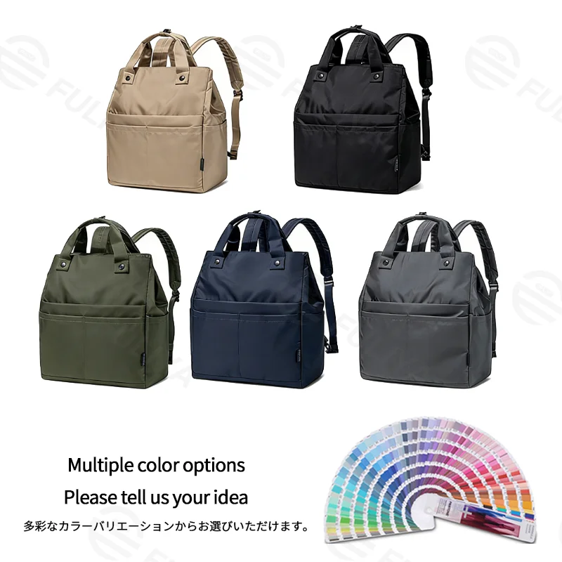Guangzhou Fuliya Industry Co.,Ltd C-81324 Lightweight large-capacity backpack, crossbody or backpack carry, back zipper pocket conceals straps to convert into a handheld bag, multiple pockets - for business, travel, and casual.