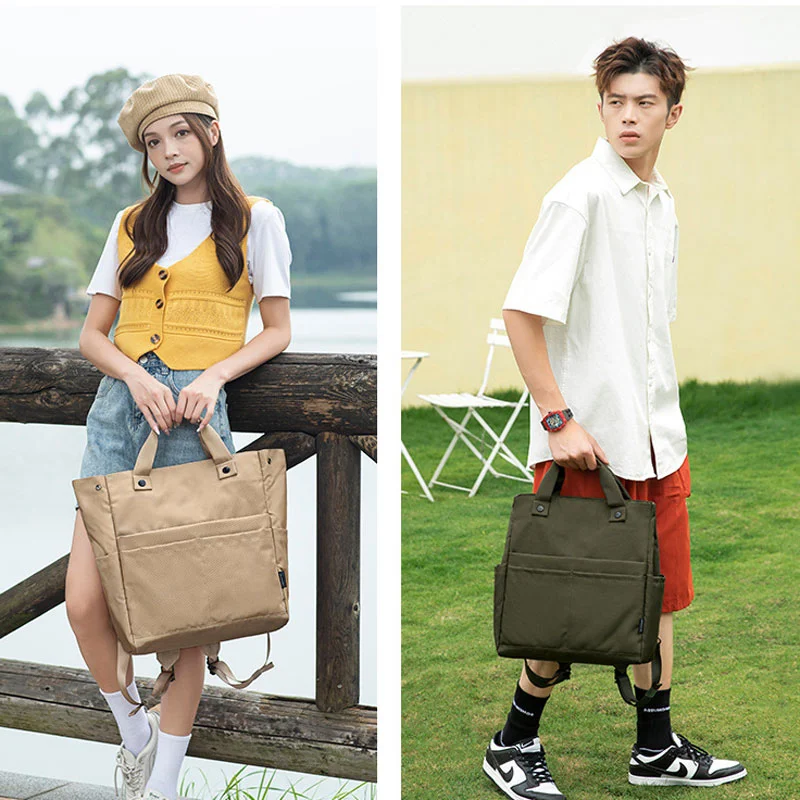 Guangzhou Fuliya Industry Co.,Ltd C-81324 Lightweight large-capacity backpack, crossbody or backpack carry, back zipper pocket conceals straps to convert into a handheld bag, multiple pockets - for business, travel, and casual.