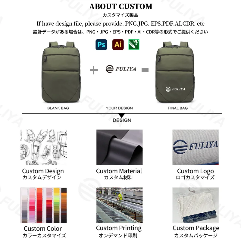 Guangzhou Fuliya Industry Co.,Ltd C-81328 Large-capacity multi-functional backpack with built-in laptop compartment, USB charging port, headphone jack, glasses strap, and luggage sleeve - suitable for business, business trips, travel, and students.