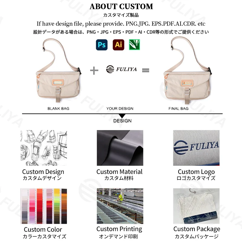 Guangzhou Fuliya Industry Co.,Ltd C-81334 Utility-style large-capacity crossbody bag, multi-compartment design , water-repellent durable fabric, quick-release buckle and adjustable strap - for campus and daily use.