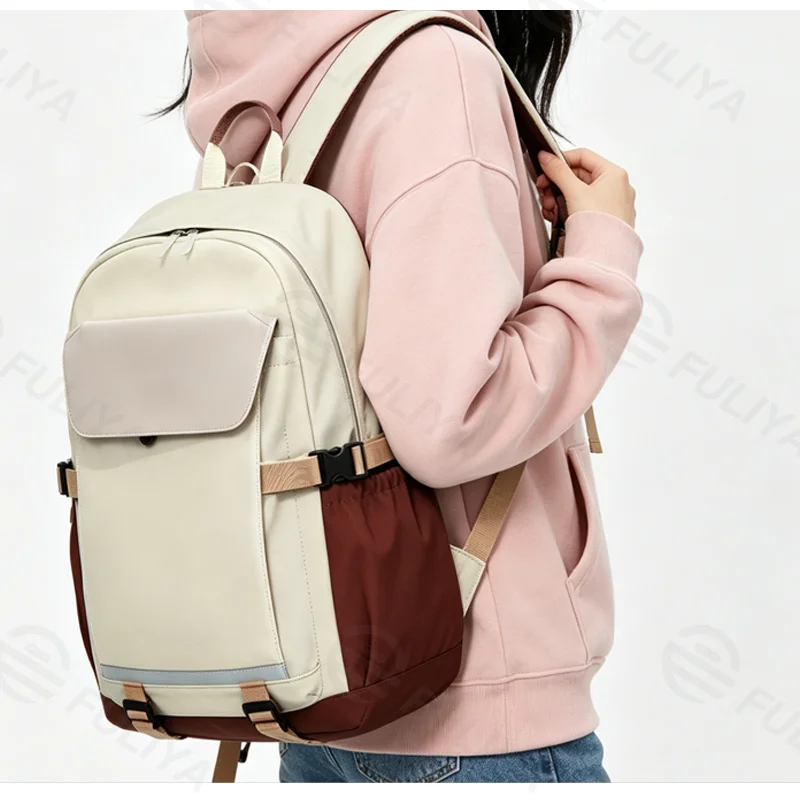 Guangzhou Fuliya Industry Co.,Ltd C-81335 Large capacity, bottom support to prevent sagging, expandable back compartment, multi-layer storage, honeycomb breathable back, reinforced handle - suitable for middle/high school and daily casual use.