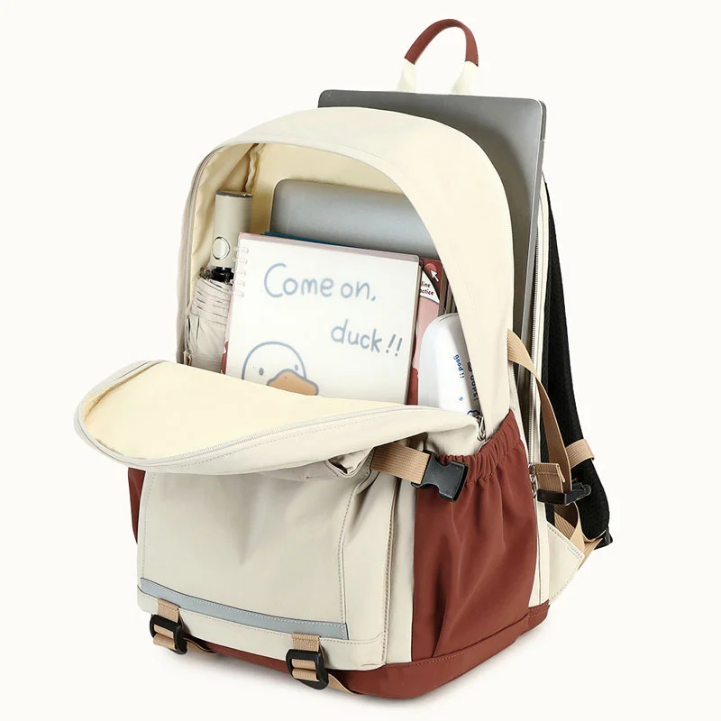 Guangzhou Fuliya Industry Co.,Ltd C-81335 Large capacity, bottom support to prevent sagging, expandable back compartment, multi-layer storage, honeycomb breathable back, reinforced handle - suitable for middle/high school and daily casual use.
