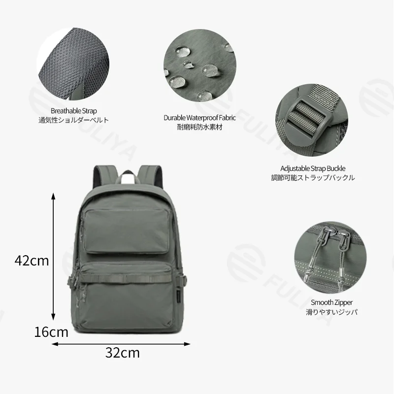 Guangzhou Fuliya Industry Co.,Ltd C-81347 Made of durable waterproof fabric, with large capacity, built-in laptop sleeve and multiple pockets, breathable shoulder straps, and luggage pass-through sleeve - ideal for commuting, travel, and school.