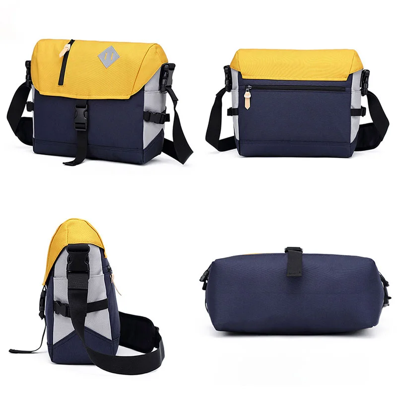 Guangzhou Fuliya Industry Co.,Ltd C-81348 Multi-pocket large-capacity canvas messenger bag, internal dividers for A4, fits laptop and camera, adjustable shoulder strap - ideal for photographers and students.