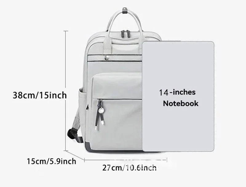 Guangzhou Fuliya Industry Co.,Ltd C-81353 This waterproof backpack features scientific layering, a separate laptop compartment, large-capacity main compartment, back anti-theft zipper, and rivet reinforcement - ideal for commuting, school, and weekends.