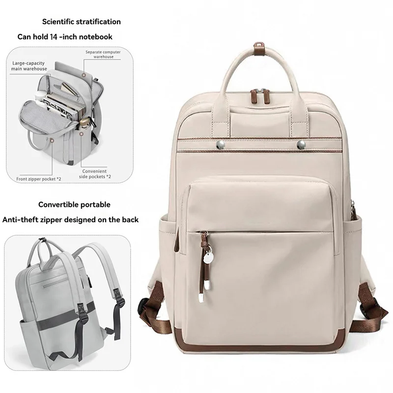 Guangzhou Fuliya Industry Co.,Ltd C-81353 This waterproof backpack features scientific layering, a separate laptop compartment, large-capacity main compartment, back anti-theft zipper, and rivet reinforcement - ideal for commuting, school, and weekends.