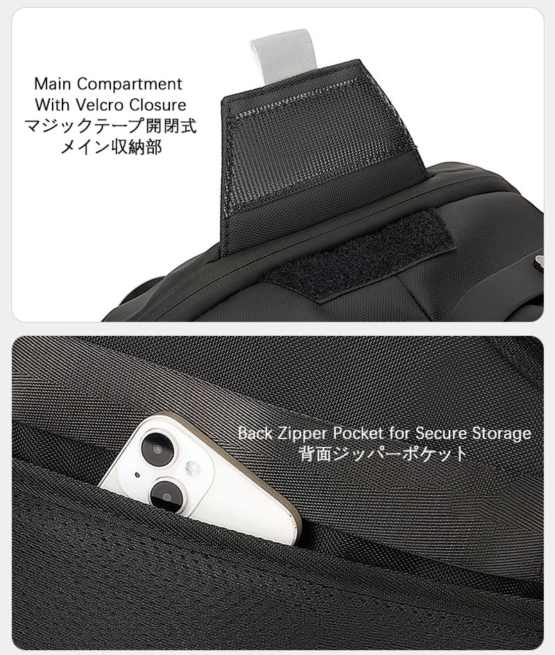 Guangzhou Fuliya Industry Co.,Ltd C-81381Large-capacity waterproof backpack with Velcro-closure main compartment, dedicated laptop and device sleeves, back anti-theft pocket, and luggage strap - ideal for commuting, travel, and outdoor.