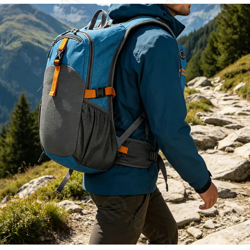 Guangzhou Fuliya Industry Co.,Ltd C-81383 This foldable vest bag features large capacity, multiple pockets, an elastic drawstring pocket, reflective attachment points, and an adjustable strap - ideal for trekking, climbing, and daily use.