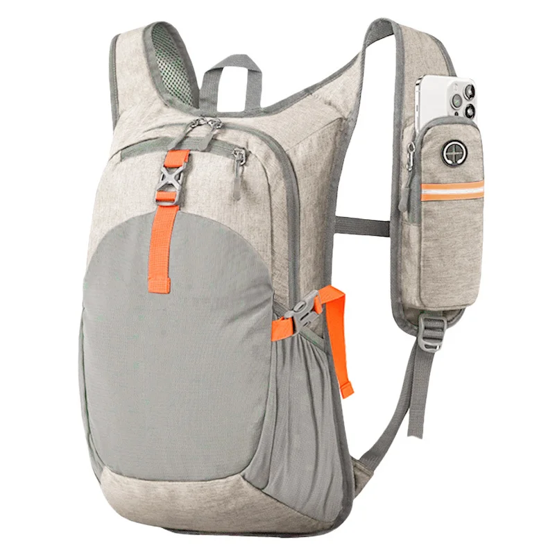 Guangzhou Fuliya Industry Co.,Ltd C-81383 This foldable vest bag features large capacity, multiple pockets, an elastic drawstring pocket, reflective attachment points, and an adjustable strap - ideal for trekking, climbing, and daily use.