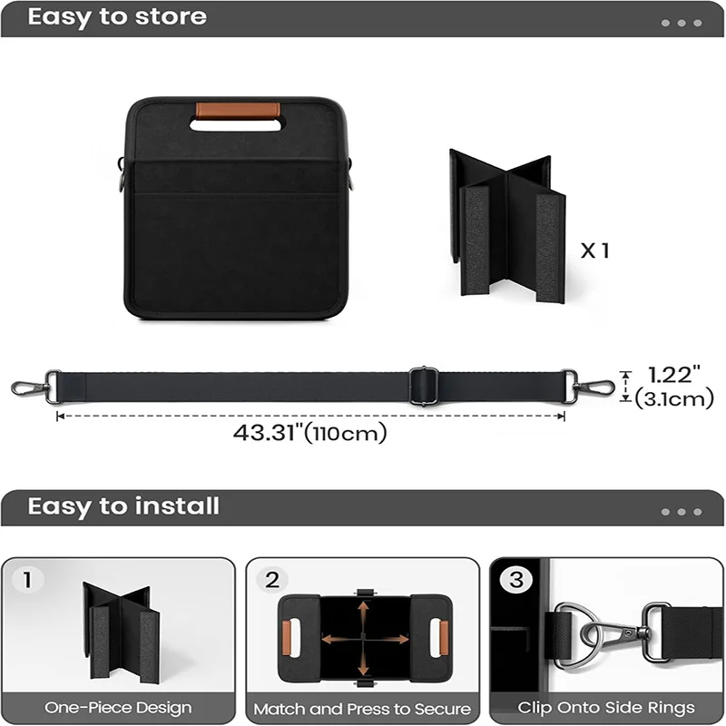 Guangzhou Fuliya Industry Co.,Ltd C-81393 Foldable portable drink cup holder with adjustable strap, Velcro divider, leather handle, reinforced stitching, and secure buckle clips - ideal for outdoor, café, and travel.