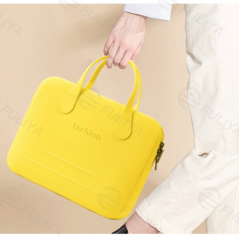 Guangzhou Fuliya Industry Co.,Ltd C-81400 This thick waterproof EVA bag is abrasion-resistant, tear-resistant, large-capacity with no bulging, dual-head zipper, and reinforced handles - for laptops, cosmetics, travel, and daily use.