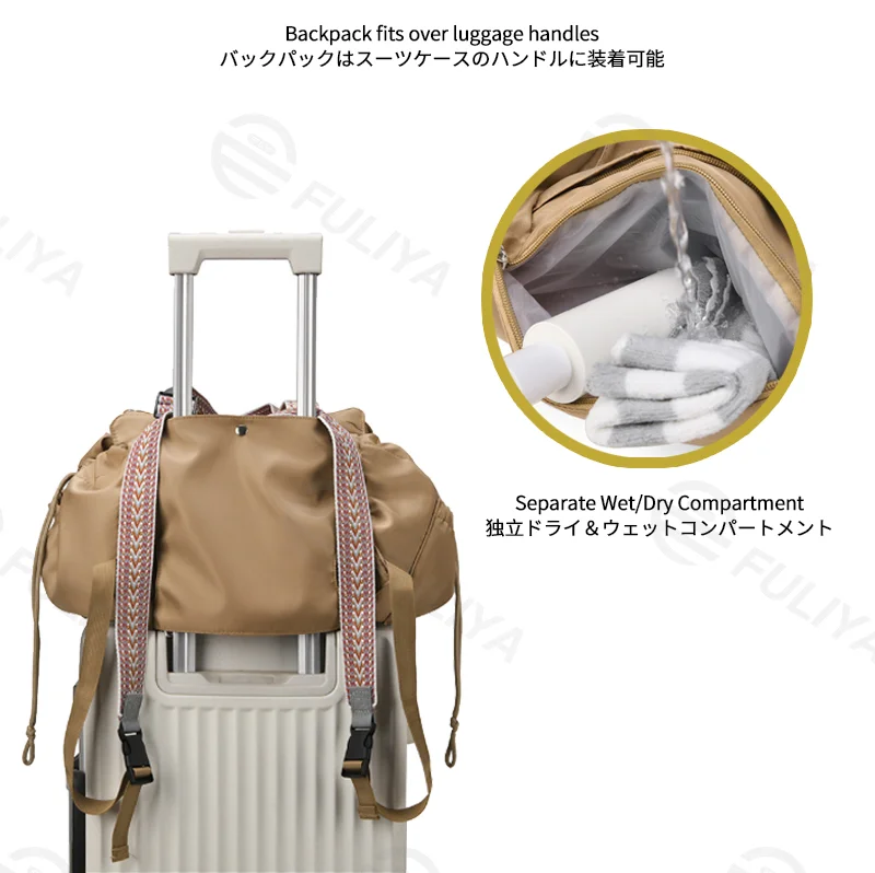 広州富麗雅実業有限会社 C-81405 この折りたたみマザーバッグは独立乾湿分離コンパートメント付き、買い物バスケットやベビーコットに変身可能、スーツケースにも装着でき、持ち運びに便利です。