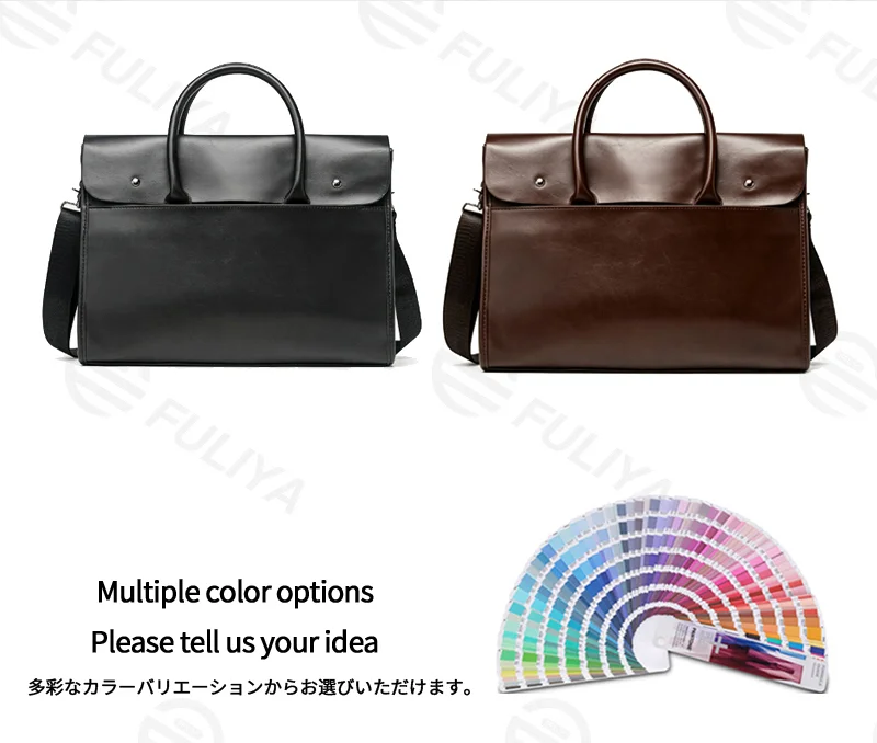 Guangzhou Fuliya Industry Co.,Ltd C-81422 This soft leather tote is large enough for a laptop, water-repellent and wear-resistant, with a detachable strap, hand/shoulder/crossbody carry - for commuting and business trips.