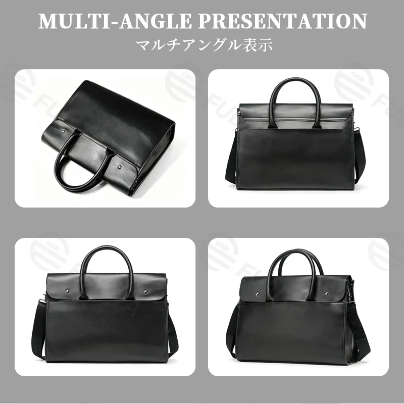 Guangzhou Fuliya Industry Co.,Ltd C-81422 This soft leather tote is large enough for a laptop, water-repellent and wear-resistant, with a detachable strap, hand/shoulder/crossbody carry - for commuting and business trips.
