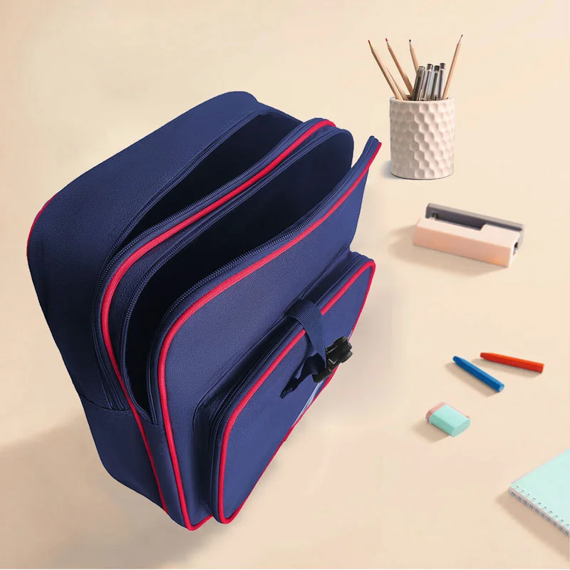 Guangzhou Fuliya Industry Co.,Ltd C-81424 This elementary school backpack features Velcro closure and a detachable pen pouch, lightweight - ideal for school and tutoring.