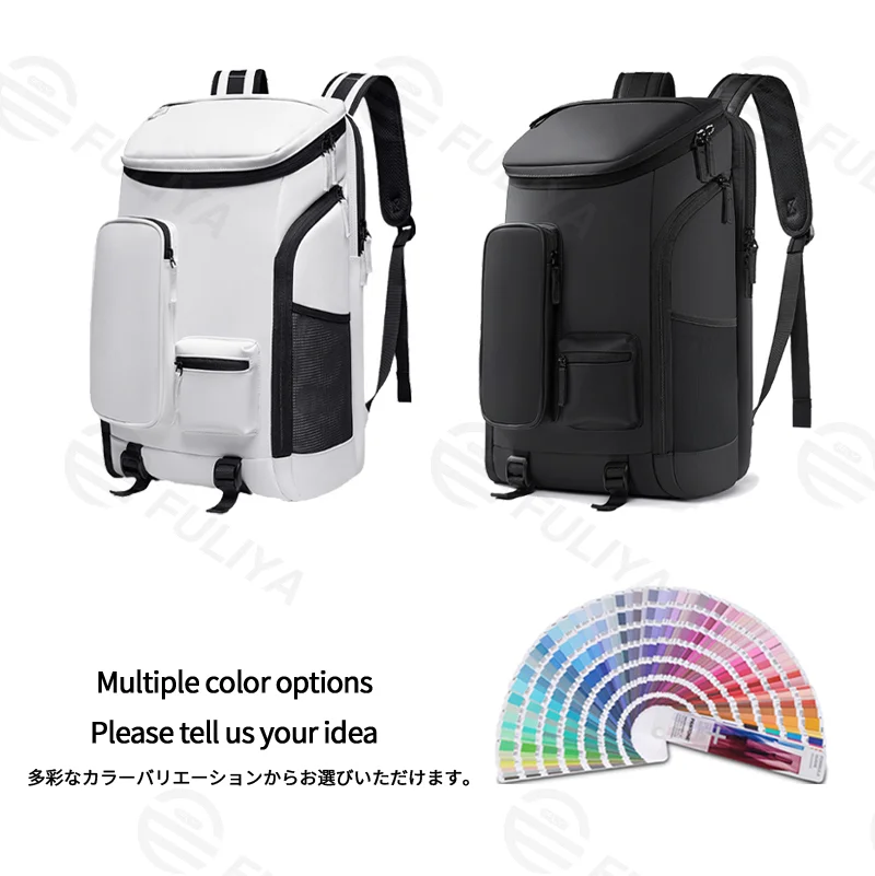 Guangzhou Fuliya Industry Co.,Ltd C-81425 This multi-functional backpack is water-repellent and durable, with large capacity, separate shoe compartment, laptop storage, and ergonomic back panel - for commuting, travel, and outdoor.