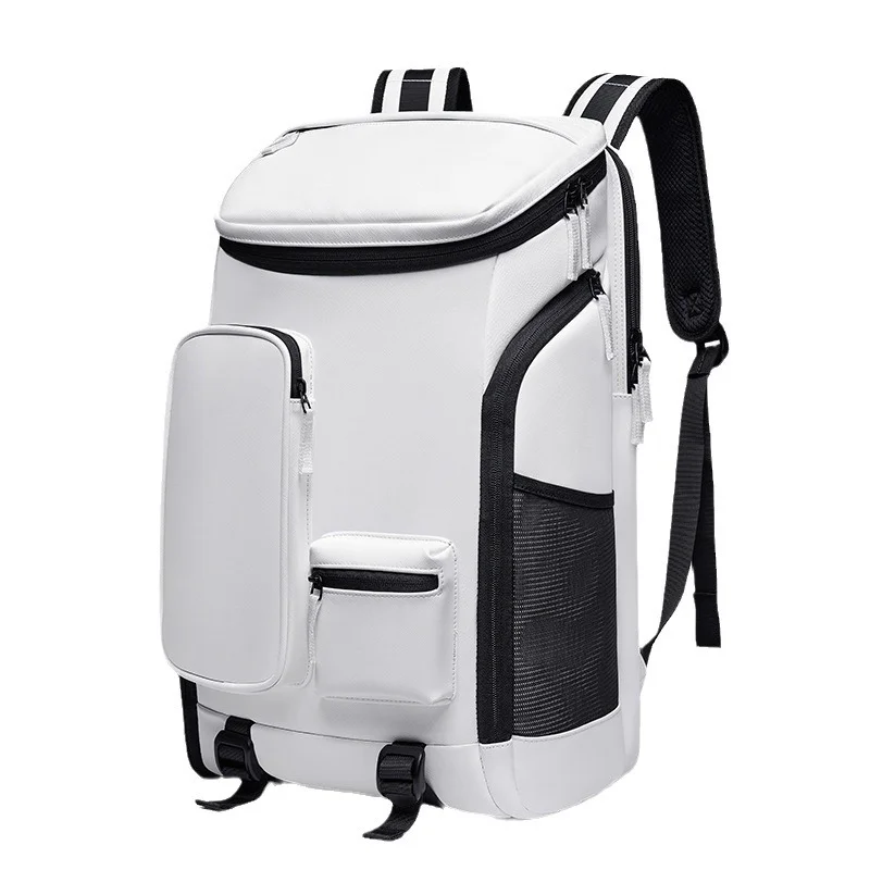 Guangzhou Fuliya Industry Co.,Ltd C-81425 This multi-functional backpack is water-repellent and durable, with large capacity, separate shoe compartment, laptop storage, and ergonomic back panel - for commuting, travel, and outdoor.