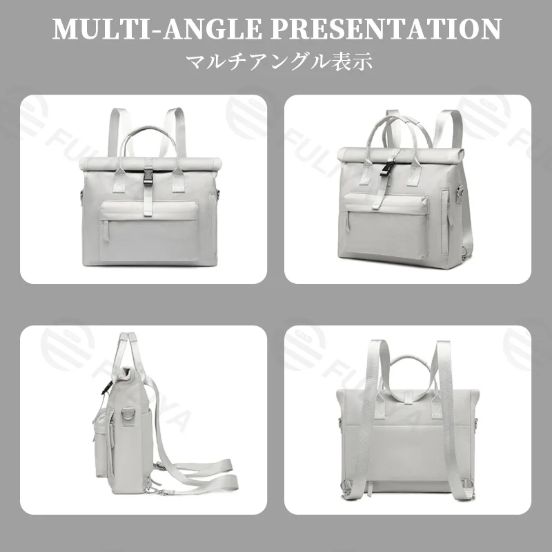 Guangzhou Fuliya Industry Co.,Ltd C-81427 This lightweight waterproof laptop bag converts between crossbody and hand carry, with dual air-cushion padding, large capacity, and trolley strap - for commuting and business trips.