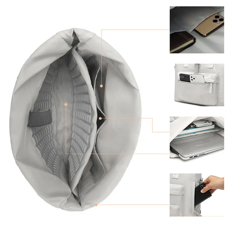 Guangzhou Fuliya Industry Co.,Ltd C-81427 This lightweight waterproof laptop bag converts between crossbody and hand carry, with dual air-cushion padding, large capacity, and trolley strap - for commuting and business trips.