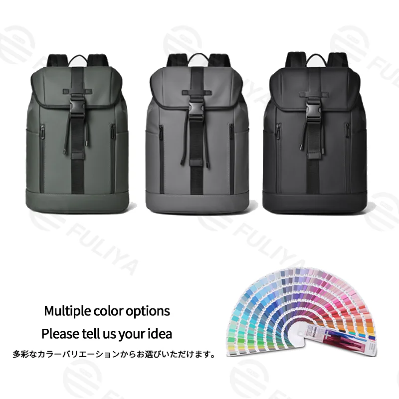 Guangzhou Fuliya Industry Co.,Ltd C-81429 This lightweight business backpack is water-repellent and durable, with large capacity and multiple pockets, plus a trolley strap - perfect for commuting and business trips.