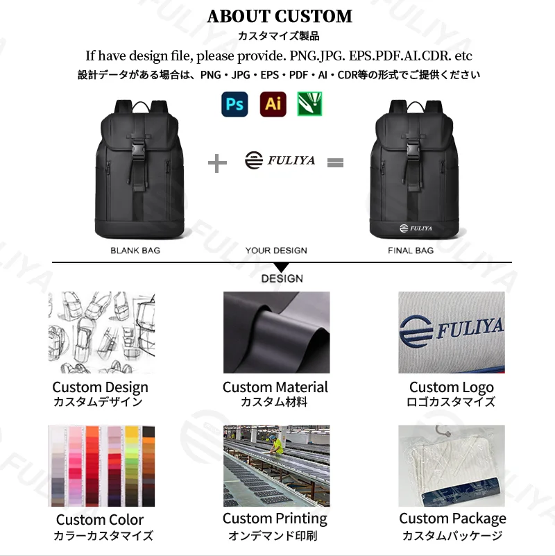 Guangzhou Fuliya Industry Co.,Ltd C-81429 This lightweight business backpack is water-repellent and durable, with large capacity and multiple pockets, plus a trolley strap - perfect for commuting and business trips.