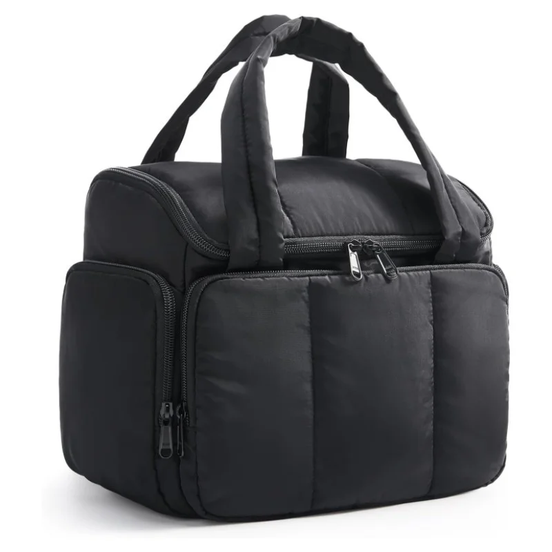Guangzhou Fuliya Industry Co.,Ltd C-81432 This fluffy makeup bag is lightweight, water-resistant with smooth zippers, 180° wide opening, and multiple mesh pockets - for travel and daily organization.