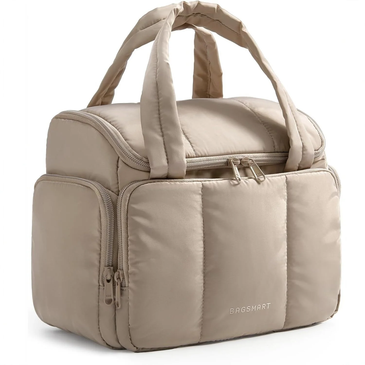 Guangzhou Fuliya Industry Co.,Ltd C-81432 This fluffy makeup bag is lightweight, water-resistant with smooth zippers, 180° wide opening, and multiple mesh pockets - for travel and daily organization.
