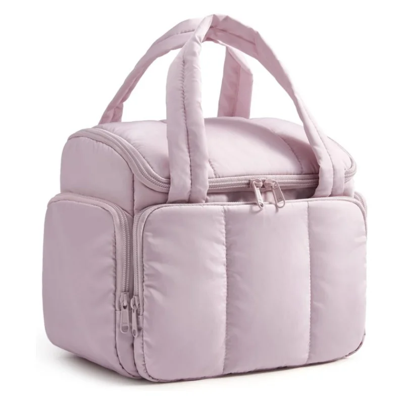 Guangzhou Fuliya Industry Co.,Ltd C-81432 This fluffy makeup bag is lightweight, water-resistant with smooth zippers, 180° wide opening, and multiple mesh pockets - for travel and daily organization.