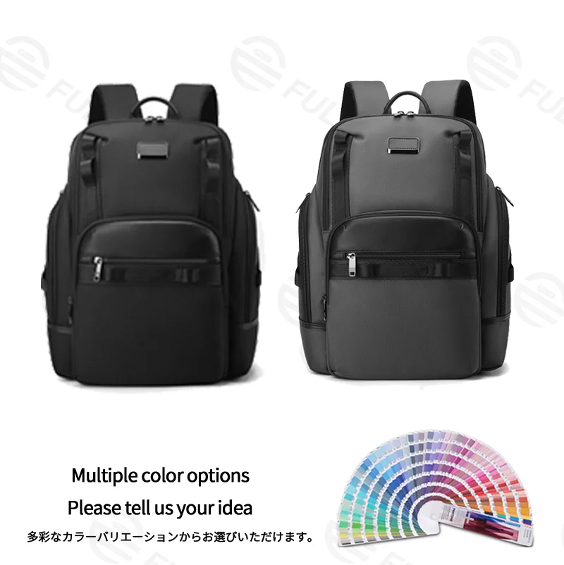 Guangzhou Fuliya Industry Co.,Ltd C-81436 This business backpack has large capacity for a 15.6″ laptop, honeycomb back pad, reflective strips, and trolley strap - for commuting and travel.
