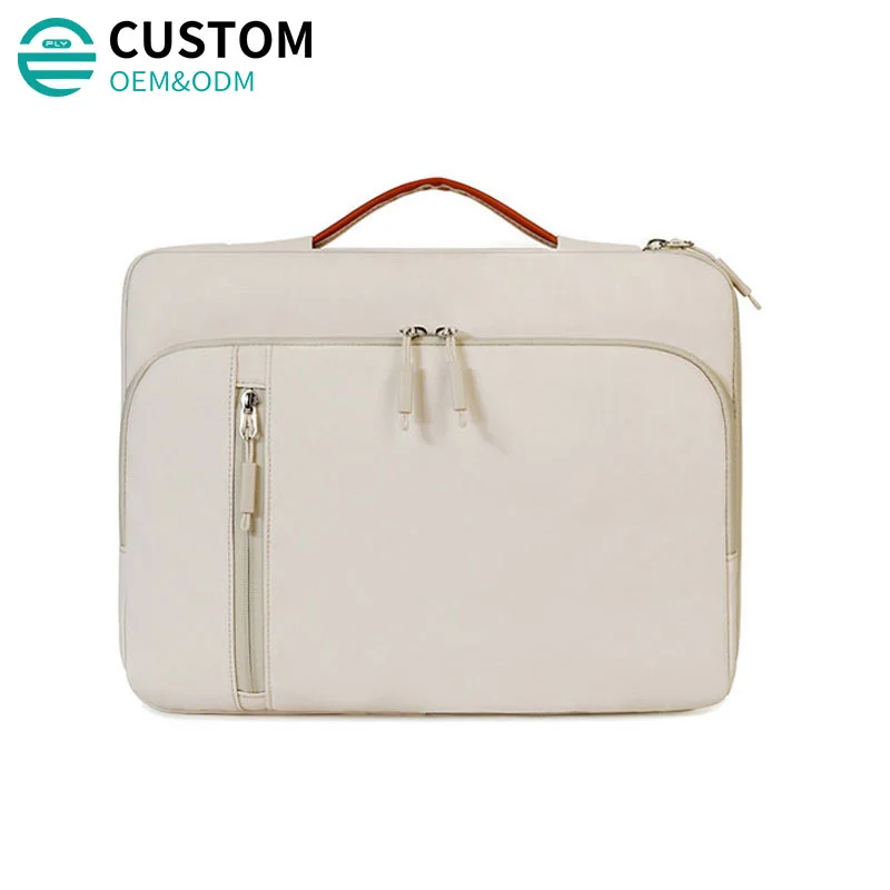 Guangzhou Fuliya Industry Co.,Ltd C-81446 This laptop handbag features a shock-absorbing fleece lining for a 14″ laptop, multiple pockets, a telescopic handle, and a trolley strap - for business meetings and office use.