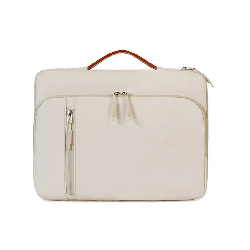 Guangzhou Fuliya Industry Co.,Ltd C-81446 This laptop handbag features a shock-absorbing fleece lining for a 14″ laptop, multiple pockets, a telescopic handle, and a trolley strap - for business meetings and office use.