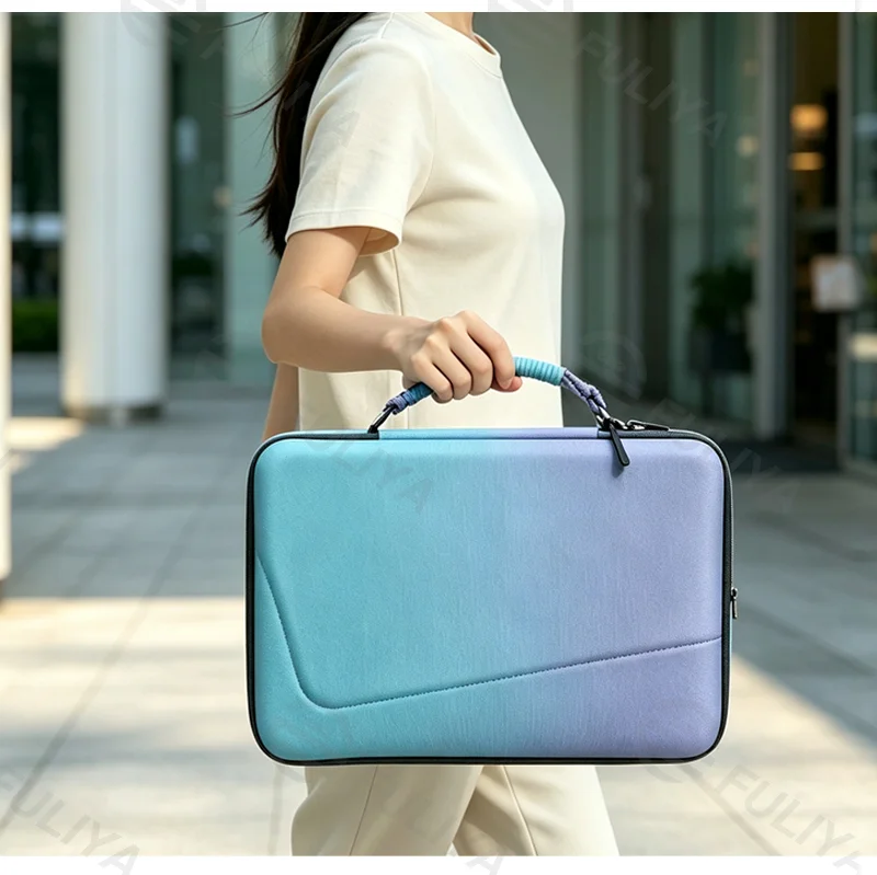 Guangzhou Fuliya Industry Co.,Ltd C-81453 This hard-shell storage bag is shockproof and waterproof, with scratch-proof fleece lining, cushioned edge protection, and smooth zipper - for commuting and travel.