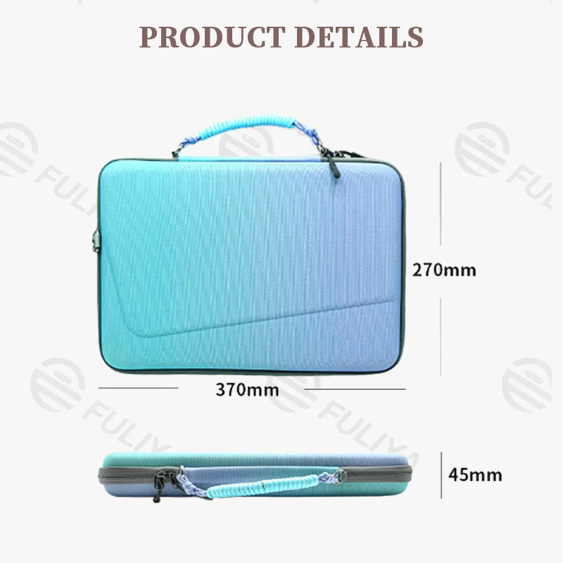 Guangzhou Fuliya Industry Co.,Ltd C-81453 This hard-shell storage bag is shockproof and waterproof, with scratch-proof fleece lining, cushioned edge protection, and smooth zipper - for commuting and travel.