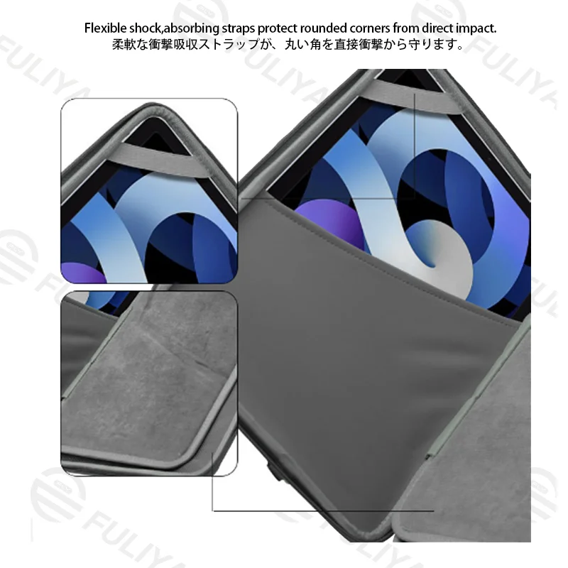 Guangzhou Fuliya Industry Co.,Ltd C-81453 This hard-shell storage bag is shockproof and waterproof, with scratch-proof fleece lining, cushioned edge protection, and smooth zipper - for commuting and travel.